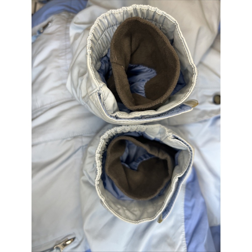 LL Bean Women's M Ski Jacket Sky Blue Light Blue Nylon Insulated Winter Coat - Picture 10 of 16